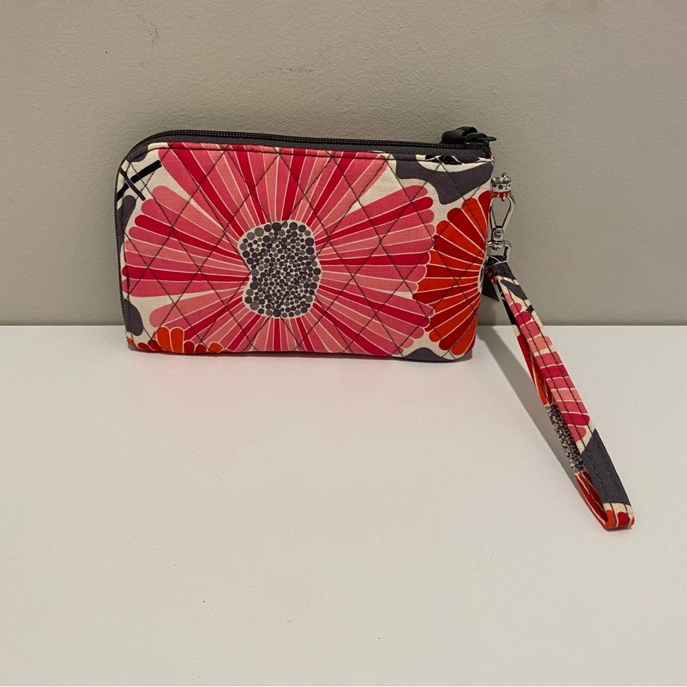 Vera Bradley Cherry Blossoms Zip Wrislet Wallet Retired Pattern EUC